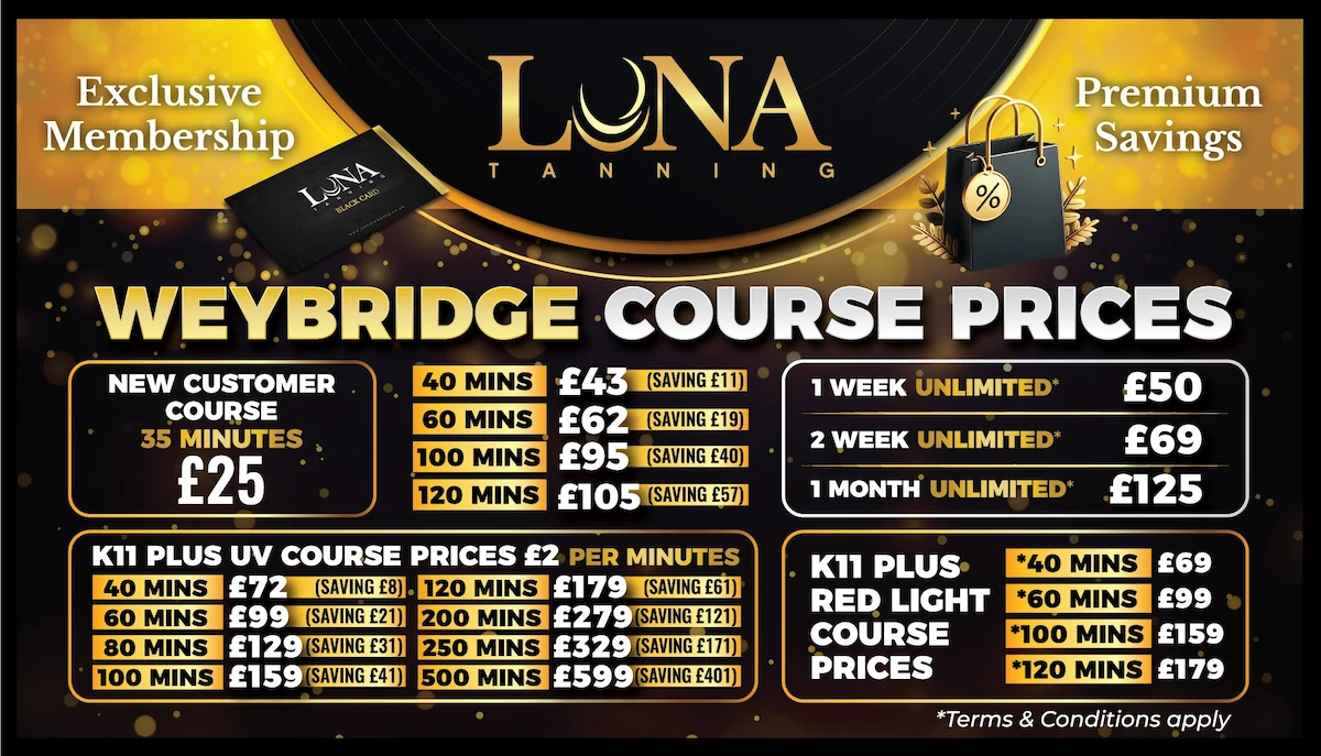 Weybridge Course Prices On The Tv 3